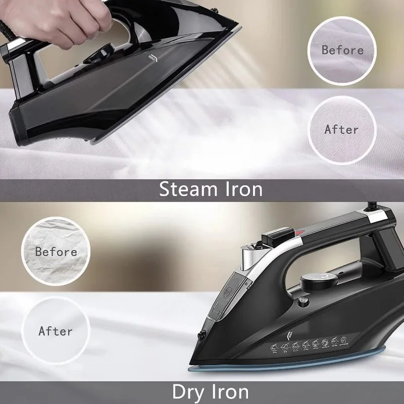 Steam Iron 1800W Corded Steam-Dry Iron with Anti-Drip