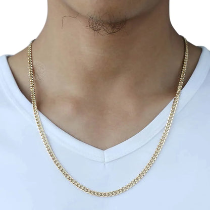 Trendsmax Men’s Cuban Link Chain Necklace Gold Color