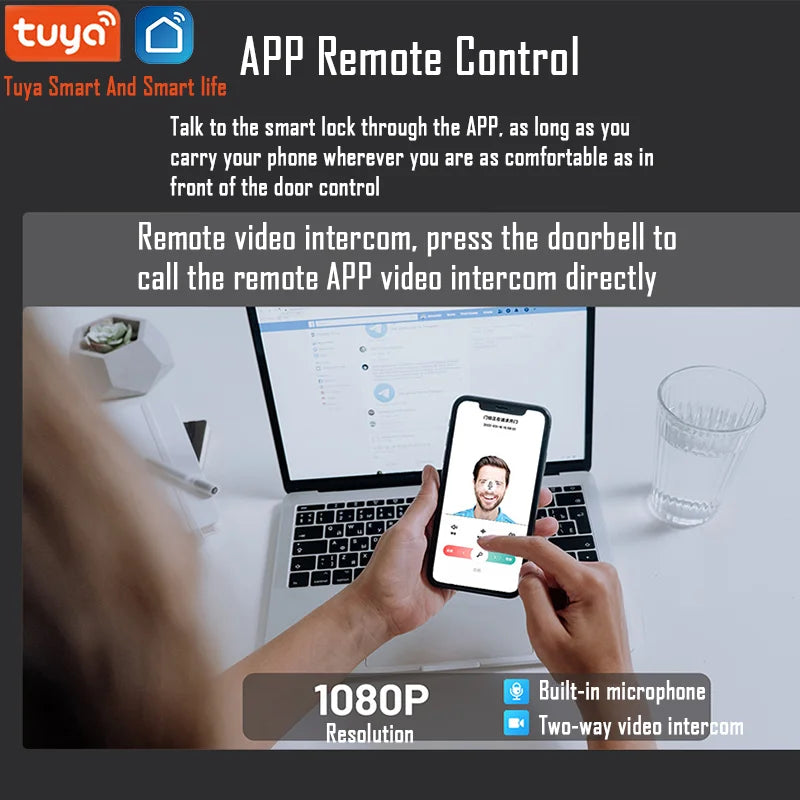 Tuya APP Remote Control Voice Intercom 3D Face Recognition