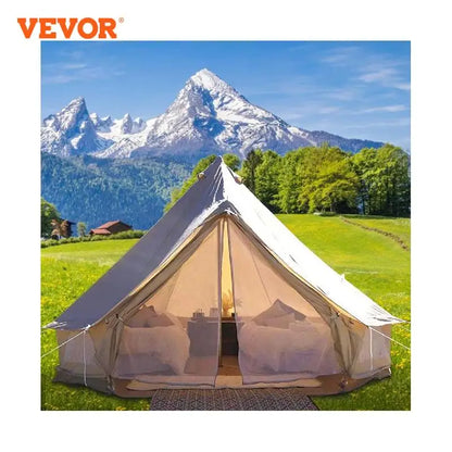VEVOR Camping Tent 3-7m Waterproof Cotton Canvas Bell Tent