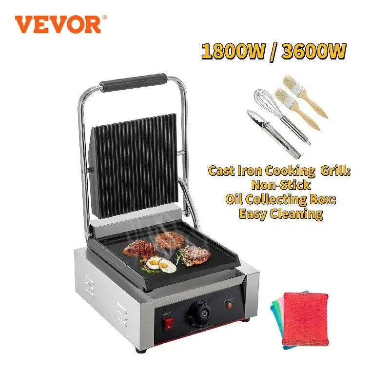 VEVOR Electric Contact Grill Griddle Commercial Panini
