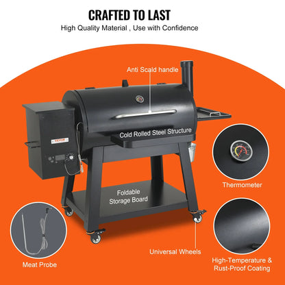 VEVOR Portable Charcoal Grill Propane Gas Grills with Cover