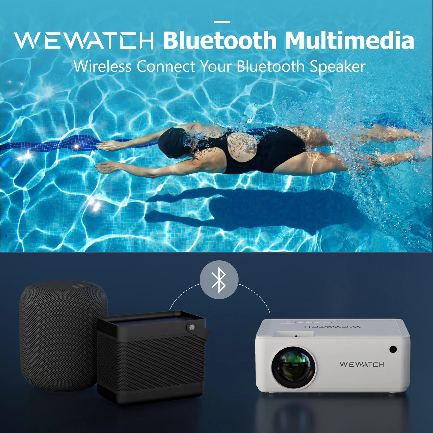 WEWATCH V10 8500Lumens LED Portable Projector Native