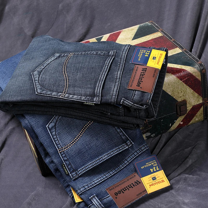 Winter Thermal Warm Flannel Stretch Jeans Mens Winter